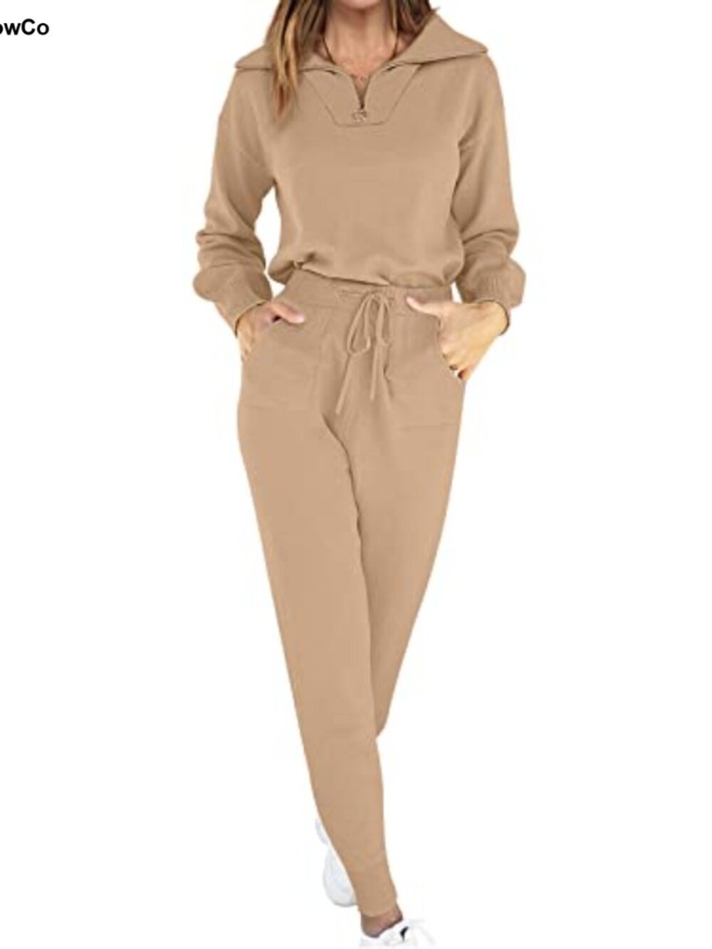 2 Piece Lounge Sets Women's Sweater Jogger Travel Fall Outfits Zip Up